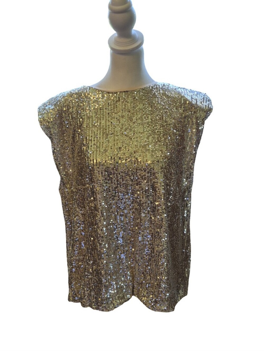 NWT Maurices Silver Cream Sequin Tank Top